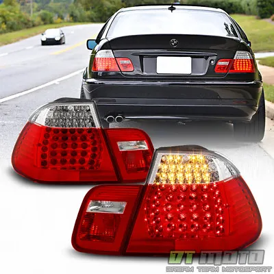 2002-2005 BMW E46 320i 325i 330i 3-Series Sedan Red Clear LED Tail Lights 02-05 • $141.99