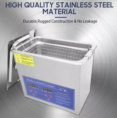 Ultrasonic Cleaner Digital Stainless 3L Ultra Sonic Bath Cleaning Timer Heat • $239.99