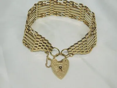 £815 • Buy 9ct Gold 7 Bar Gate Bracelet