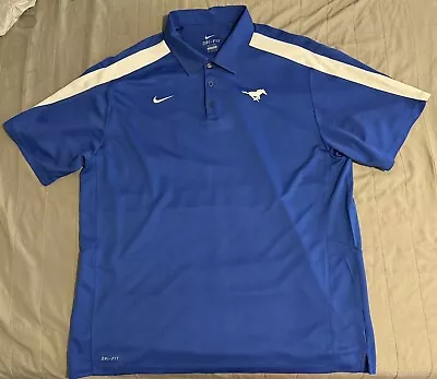 Nike Dri-fit  Blue Polo Shirt. White Mustang Embroidered. Size- XXL • $12