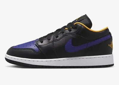 Nike Air Jordan 1 Low LAKERS 553560-075  Youth 5Y Women's Shoes Size 6.5 NEW ✅ • $100
