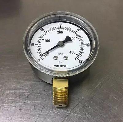 Marsh 0-60 PSI 0-400 KPa Pressure Gauge  6B • $9.70