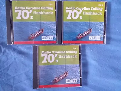 3x RADIO CAROLINE CALLING FLASHBACK 70's CDs CCS XTC Pilot Blondie Kate Bush UFO • £9