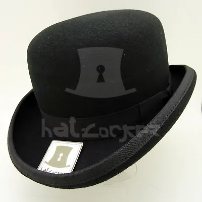 CLASSIC Wool Felt Dura Bowler Top Hat Men Derby Women Unisex | Black | 4 Sizes • $66