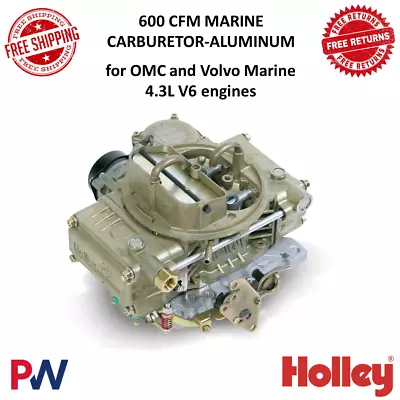 Holley 600 CFM Marine Carburetor Electric Choke  For OMC And Volvo Marine 4.3L • $1037.04