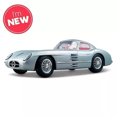 Mercedes Benz 300 SLR Uhlenhaut Coupe Diecast Metal Model Toy Car 1:18 Scale!! • £42.99