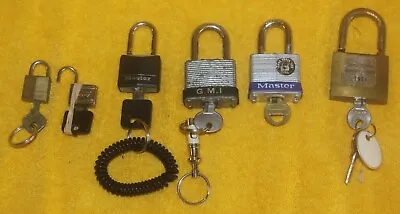 Lot Of 6 Vintage Master Plus Other Padlocks With Keys • $17.95