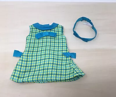 American Girl Doll Melody Green Plaid Dress 70s Meet Outfit HairBow Accessories • $22.99