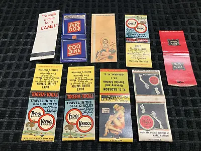 Vintage Matchbook Covers Advertising Girls Service Station 9 Assorted   Mb1 • $3.46