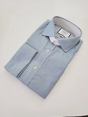 Charles Tyrwhitt Dark Blue 16  Classic Fit Shirt Non Iron French Cuff 35  Sleeve • £24.95