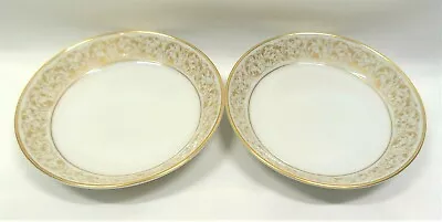 Heinrich H & C Selb Bavaria Berry Bowls X2 Gold Scroll Leaf Rim Gold Verge • $41.58