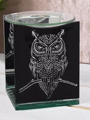 £14.99 • Buy Owl Bird Black Oil Burner Fragrant Mirror Burner Aroma Wax Melt Candle Gift 