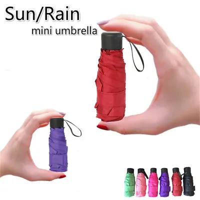$14.40 • Buy Mini Pocket Umbrella Anti-UV Sun/Rain Travel Parapluie Sunscreen Shade Light