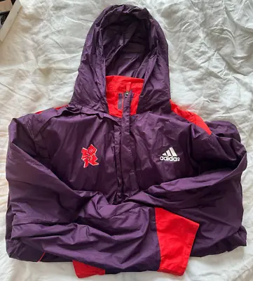 Adidas London 2012 Olympics Purple Raincoat Fold-away Jacket • £40