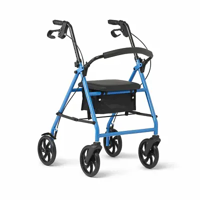 Medical Adult Rollator Walker Portable Folding Chair Seat For Handicap Disabled • $156.90