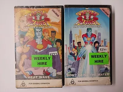 CAPTAIN PLANET & The Planeteers 2 VHS PAL Video Tapes 1991 Rare Exrental • $20