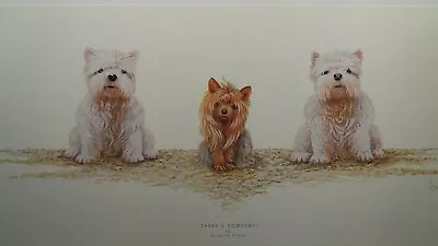 £19.95 • Buy Three's Company By Warwick Higgs Westies Yorkshire Terrior