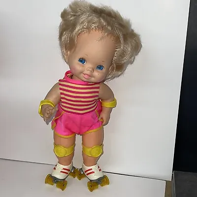 1980 Vintage Mattel BABY SKATES Doll Roller Skating Wind Up Doll For Repair • $6.95