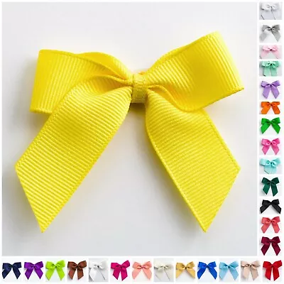 Grosgrain Ribbon Bows 5cm Wide Self Adhesive Sticky Pre-Tied Hair Gift Crafts • £3.75