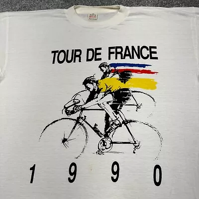 Tour De France Shirt Men Medium Vintage 90s 1990 Cycling Race Bike Rare USA Made • $48