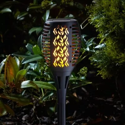 Lovely Modern Cool Flaming Torch Effect Solar Powered LED Garden Stake Light • £9.99