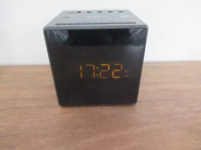 Sony ICF-C1 Black Cube FM/AM Analogue Tuner Radio Alarm Clock R • £9.95