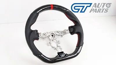 Carbon CF Leather Steering Wheel RED Stitching / Red Centre Line For Nissan 370Z • $599