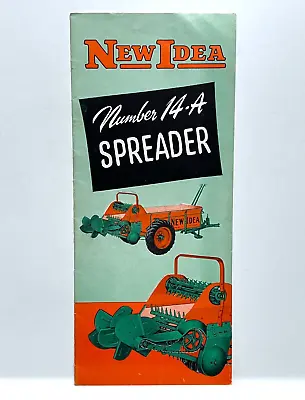 Vintage Avco New Idea Farm Equipment Number 14-A Spreader Folded Paper Brochure • $8.24