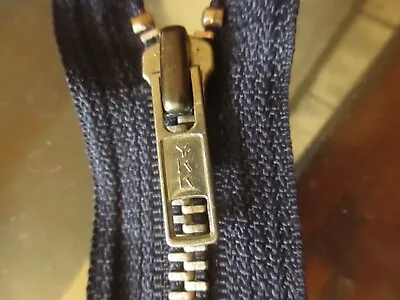 True Vtg 80's 21.5   BLUE MILITARY YKK ALUMINUM JACKET Zipper USA • $11.50