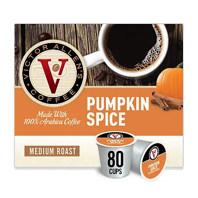 Victor Allen'S Coffee K Cups Pumpkin Spice Single Serve Medium Roast Coffee 80 • $44.19