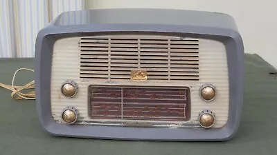 Vintage HMV Little Nipper  GREY & CREAM Mantle Valve Radio • $159