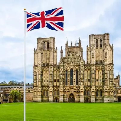 £39.99 • Buy 25FT Outdoor Garden Aluminium Sectional Flagpole Kit Telescopic Flag Pole+Flag