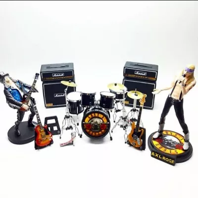 Miniature Concert Set Drum And Action Figure AXL Rose Plus Slash GUN N ROSES • $299