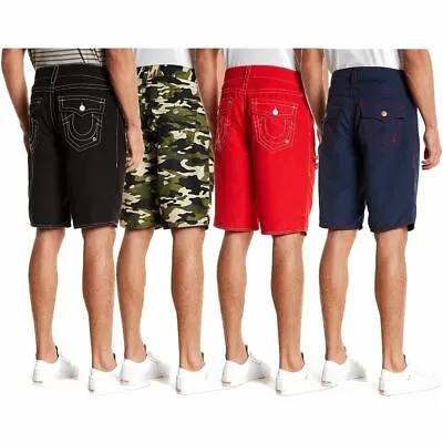 True Religion Men's Big T Hybrid Walk Shorts Boardshorts With Flap Pocket • $49.97