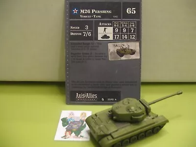 =Axis & Allies Miniatures CONTESTED SKIES M26 Pershing With Card 20/45= • $17