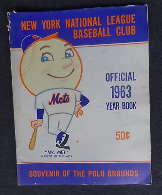 1963 New York Mets Official Yearbook Vintage From The Polo Grounds 2nd Year Mets • $23