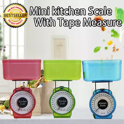 Couisine Plastic 1Kg Mechanical Kitchen Weighing Scales With Bowl - 3 Colors • £10.39