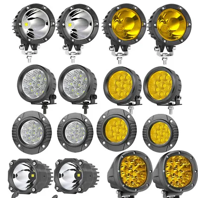 LED Round Driving Lights Spot Flush Mount Reverse Work Pods Rear Bumper 3.5  4  • $19.99