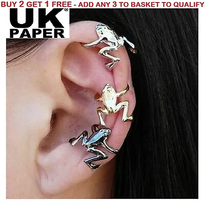 Uk Hot Hopping Frog Cartilage Upper Helix Ear Cuff Clip-on Ear-wrap Emo Earring • £2.99