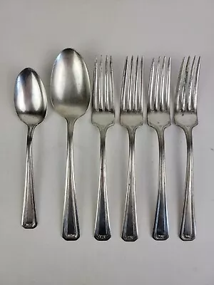 Set 6 Vintage W R Silver Plated Silverware 4 Forks 2 Spoons One Big One Small • $29.99