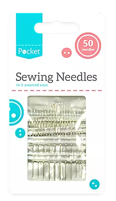 50 Assorted Hand Sewing Needles Craft Embroidery Upholstery Canvas Leather Pins • £2.29