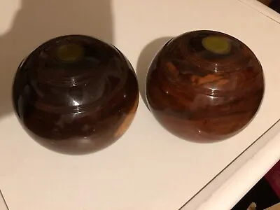 Pair Of Remodelled Lignum Vitae Crown Green Bowls Size 2lb 12oz • £94.99