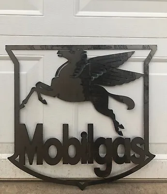 Mobilgas Shield Vintage Oil Gas Pump Metal Sign Mobil Reproduction Wall Decor • $65