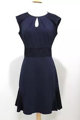 NANETTE LEPORE Navy Blue Cocktail Party A-Line Dress Sz 10 • $19.99