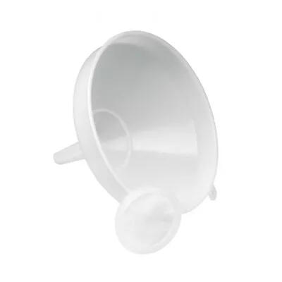 White Plastic Funnel With Straining Filter Disc - 8 Inch / 20cm Food Grade • £4.31