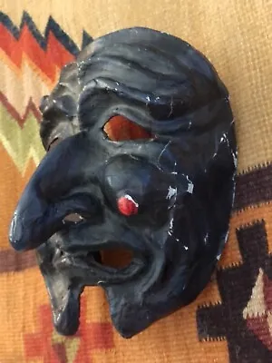 Venetian Black Paper Mache Mask-Based On  Commedia Del Arte -Street Theatre • $33