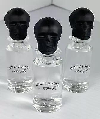 (3) ED HARDY Mini / Travel Size SKULLS & ROSES MEN EDT Spray 0.25 Fl Oz - RARE!  • $33.99