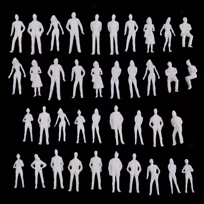 40x 1:50 1:75 Miniature People Standing Seated Figures Street Layout White • £6.06