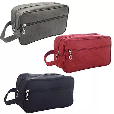 Mens Toiletry Bag W/Zipper Oxford 600D Waterproof Case Organizer Portable Travel • $11.89