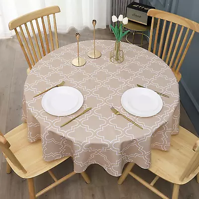 60 Inch Round Geometric Tablecloth Polyester Spill-Proof Water Repellent Geomet • $23.56